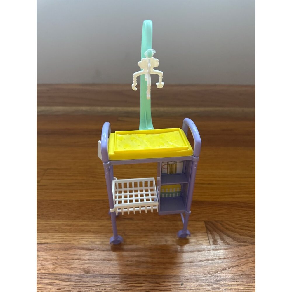 Barbie Doll Baby Doctor Nursery Cart Yellow Table